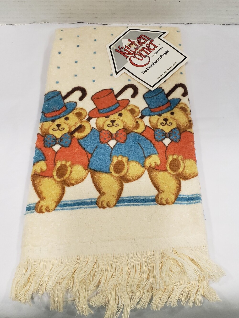 Vintage Cannon Kitchen Corner Dancing Bears Kitchen Towel